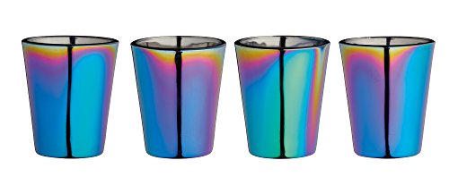 BarCraft Shot-Gläser, 4er-Set Shot-Gläser, schillernde Regenbogenfarbe, je 50ml Fassungsvermögen, 1 Set von Bar Craft