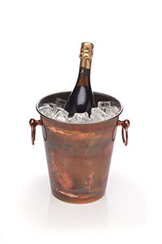BarCraft Champagner-Eimer, Edelstahl-Weinkühler-Halter mit Kupfer-Finish, 4,9 Liter Fassungsvermögen, 24 x 20,5 x 23cm, 1 Stück von Bar Craft
