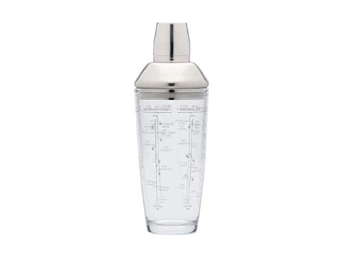 Bar Craft Boston Cocktailshaker, mit aufgedruckten Rezepten und Maßangaben, Glas, Transparent, in Geschenkbox, 700 ml, 12 x 17 x 22 cm Bar Craft Boston Cocktailshaker, mit aufgedruckten Rezepten und Maßangaben, Glas, Transparent, in Geschenkbox, 700 ml, 12 x 17 x 22 cm von Bar Craft