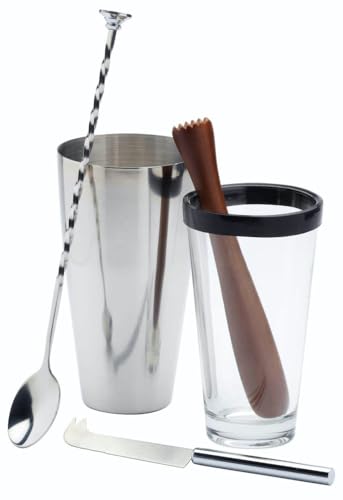 BarCraft Mojito Cocktail Herstellung Geschenk-Set, 5 Stück, Silber von Bar Craft