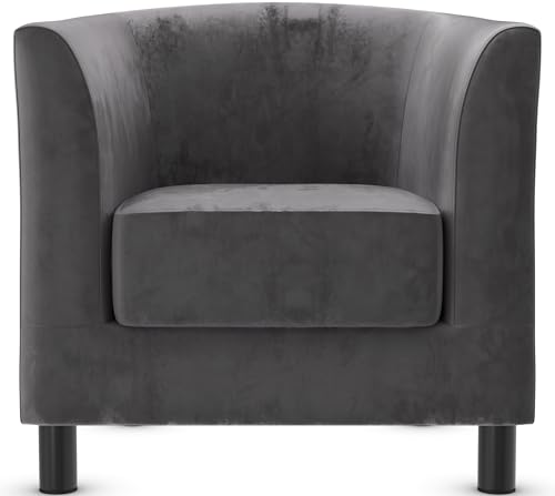 Bar Stools UK Designer Tub Chair Velvet (grauer Samt) von Bar Stools UK