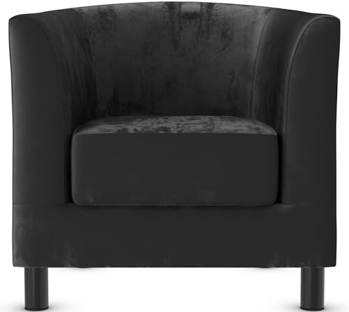 Bar Stools UK Designer Tub Chair Velvet (schwarzer Samt) von Bar Stools UK