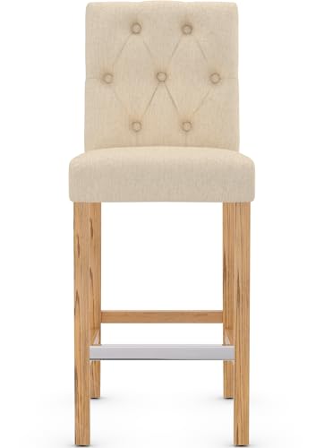 Rockport Barhocker aus Eichenholz, cremefarben von Bar Stools UK