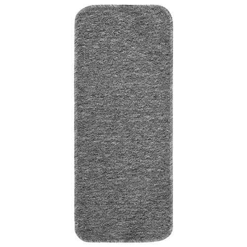 BaraSh Antirutsch Stufenmatten 15 STK. 60x25 cm Grau Rechteckig Treppenteppich Teppich Treppenstufen Schmale Teppiche Teppich Matte von BaraSh