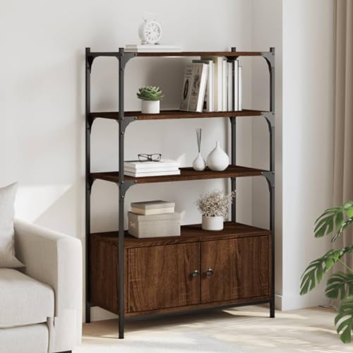 BaraSh Bücherregal 3 Fächer Schrank Regal BüCherschrank Raumteiler Regal RegalwüRfel Shelves BüRo Schrank Braun Eiche 70x30x109,5 cm Holzwerkstoff von BaraSh