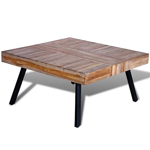 BaraSh Couchtisch Quadratisch Recyceltes Holz Teak Wohnzimmertisch Wohnzimmer Tisch FüR Couch Tische FüR Wohnzimmer von BaraSh