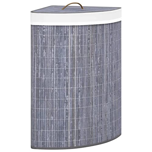 BaraSh Eck-Wäschekorb Bambus Grau 60 L Wäschetonne Laundry Baskets Wäschekorb mit Deckel Klappbarer Wäschekorb mit Griffen Wäschebehälter BaraSh Eck-Wäschekorb Bambus Grau 60 L Wäschetonne Laundry Baskets Wäschekorb mit Deckel Klappbarer Wäschekorb mit Griffen Wäschebehälter von BaraSh