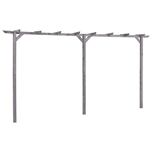 BaraSh Garten-Pergola Grau 400x40x205 cm Imprägniertes Kiefernholz TerrassenüBerdachung Holz Pergola Bausatz Pergola Holz Freistehend von BaraSh