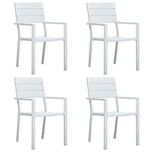 BaraSh Gartenstühle 4 STK. Weiß HDPE Holz-Optik Teak Monoblock Stuhl GartenstüHle 4er Set BaraSh Gartenstühle 4 STK. Weiß HDPE Holz-Optik Teak Monoblock Stuhl GartenstüHle 4er Set von BaraSh