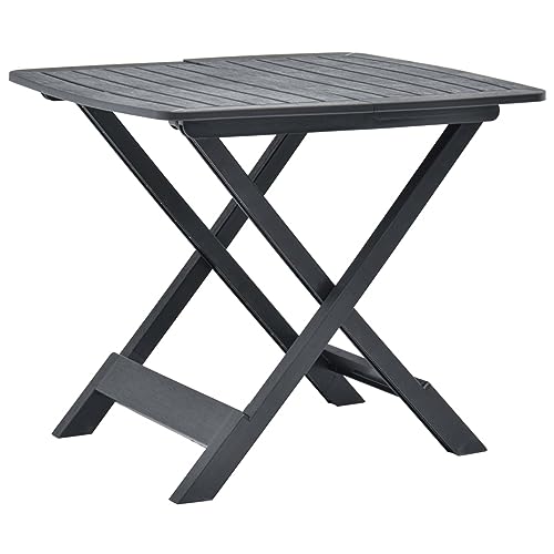 BaraSh Gartentisch Klappbar Anthrazit 79 x 72 x 70 cm Gartentisch Balkontisch Wetterfest Klappbarer Balkontisch Kunststoff von BaraSh