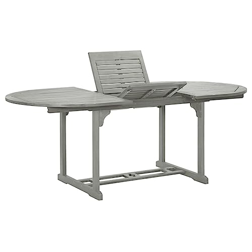 BaraSh Gartentisch Outdoor MöBel Garten Tisch Balkontisch Wetterfest Terrassentisch Grau 200x100x75 cm Massivholz Akazie 47277 von BaraSh
