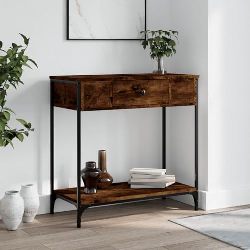 BaraSh Konsolentisch Console Table Sideboard Flur Konsolenschrank Flur Tisch Konsolentische FüRs Wohnzimmer Räuchereiche 75x34,5x75 cm Holzwerkstoff - 834167 von BaraSh