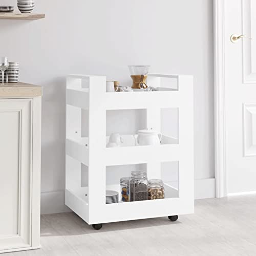 BaraSh Küchenwagen Weiß 60x45x80 cm Holzwerkstoff Rollwagen Weiss Servierwagen Outdoor Kitchen Island BaraSh Küchenwagen Weiß 60x45x80 cm Holzwerkstoff Rollwagen Weiss Servierwagen Outdoor Kitchen Island von BaraSh