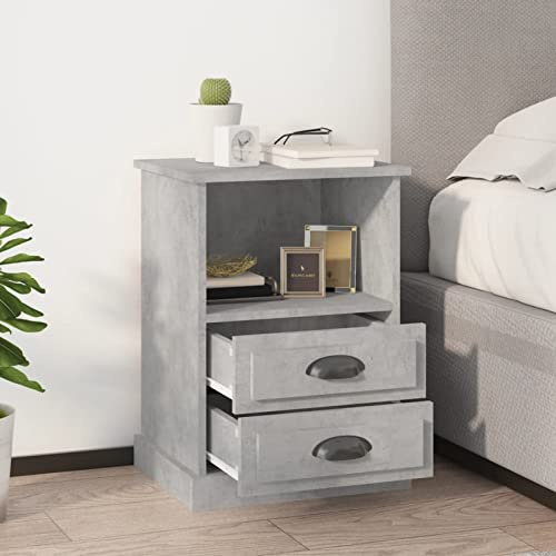 BaraSh Nachttische 2 STK. Betongrau 43x36x60 cm Nachtschrank Nightstand Nachttisch 2er Set Nachttisch Schrank Schlafzimmer Nachttisch von BaraSh