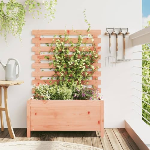 BaraSh Pflanzkübel mit Rankhilfe 79x39,5x114 cm Massivholz Douglasie sichtschutz Garten blumenkasten mit rankgitter von BaraSh