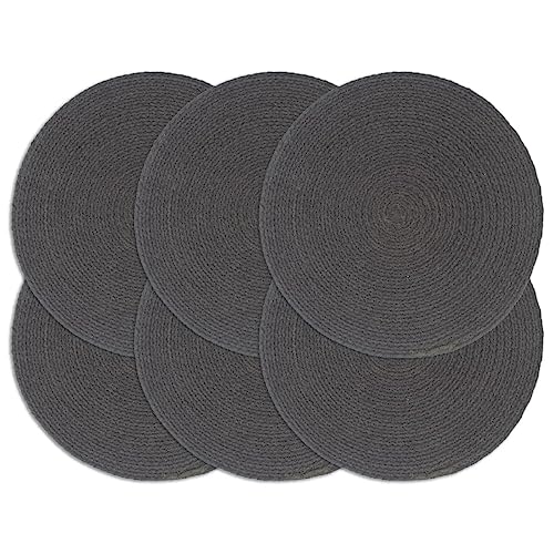 BaraSh Tischsets 6 STK. Uni Dunkelgrau 38 cm Rund Baumwolle Platzdeckchen Stoff BaraSh Tischsets 6 STK. Uni Dunkelgrau 38 cm Rund Baumwolle Platzdeckchen Stoff von BaraSh