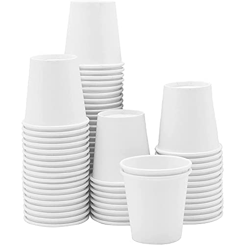 Barabesty Weiße Pappbecher, kleine Einweg-Badezimmer, Espresso, Mundspülbecher, Einwegbecher, (100 Stück) 85 ml von Barabesty