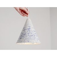 Handgefertigte Keramik Pendellampe Blauer Boho Kronleuchter Handgefertigte Keramik Pendellampe Blauer Boho Kronleuchter von BaradaxCeramics