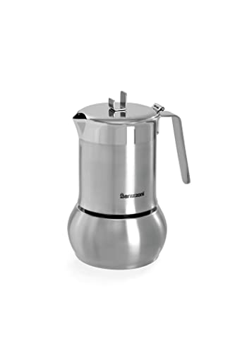 Barazzoni Moka CaffeTUMMY Kaffeemaschine 4 Tz, geeignet für Induktionsplatten, Edelstahl von Barazzoni