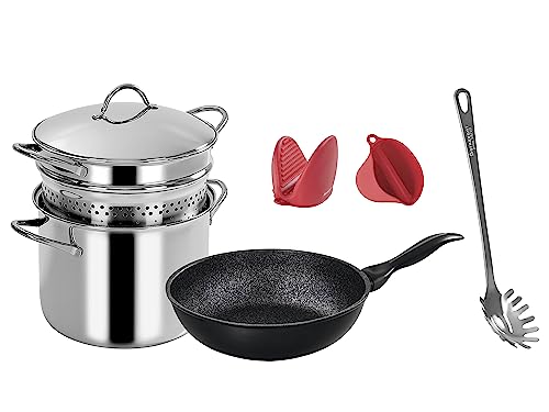 Barazzoni Pastamania C/Boden, Servispagetti Med, Wok Granitica Extra Ind, 2 Silikon-Topflappen MY utnesil Barazzoni Pastamania C/Boden, Servispagetti Med, Wok Granitica Extra Ind, 2 Silikon-Topflappen MY utnesil von Barazzoni