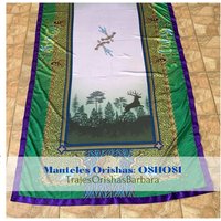 Oshosi. Mantel Für Tamaño 125 Pulgadas De Largo X 58 Ancho, Eine Mesa Von 8 Pies En Satín Estampado Comleto Por Sublimación von BarbaraDesignsStore