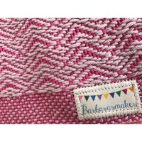 Babydecke in Knallrosa Und Marshmallow Handgewebt Aus 100% Weicher Baumwolle. Sofort Versandfertig von Barbarasmakes