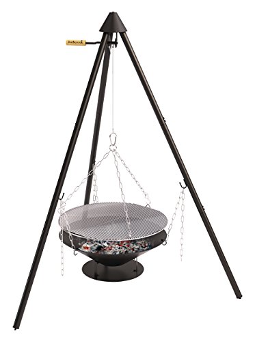 Barbecook Holzkohle Schwenkgrill mit Dreibein-Gestell höhen-verstellbar inklusive Feuerschale und Tragetasche, schwarz, 61x61x22,5 cm, 61.0x61.0x22.5 cm von barbecook