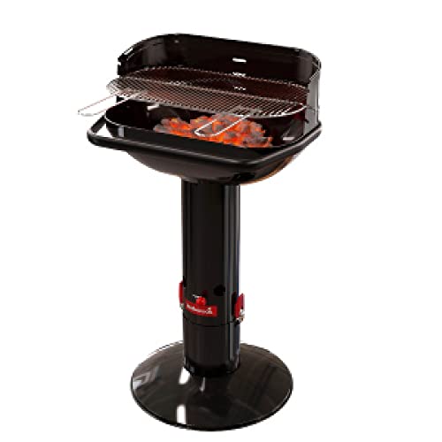 Barbecook Loewy 55 Holzkohlegrill BBQ mit Windschutz, Grillen für 10 Personen, schwarz, 60x35x101cm von barbecook