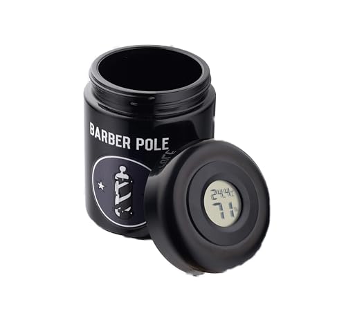 Barber Pole Kräuterschutz, Schwarz, Minimalistisch, 250 ml, UV-geschütztes Glas mit Hygrometer Barber Pole Kräuterschutz, Schwarz, Minimalistisch, 250 ml, UV-geschütztes Glas mit Hygrometer von Barber Pole