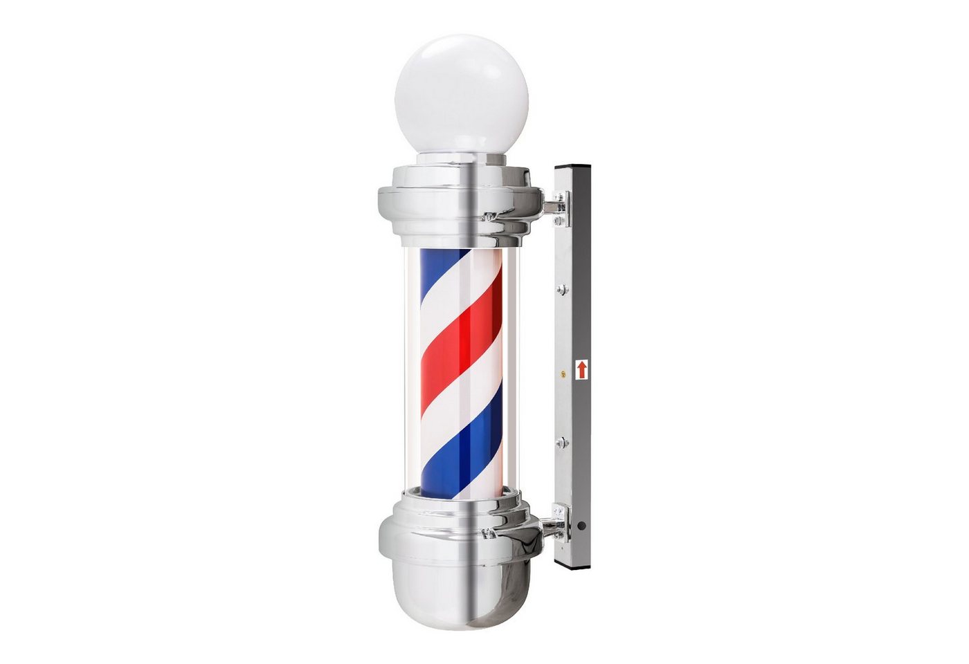 Barberpub Außen-Stehlampe Barberpub Barber-Pole Barbierstab L018B, mit LED-Kugelleuchte Saloneinrichtung von Barberpub