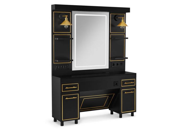 Barberpub Spiegelschrank BarberPub Friseurplatz mit Ablagen & Schubladen, Spiegelschrank 3161 von Barberpub