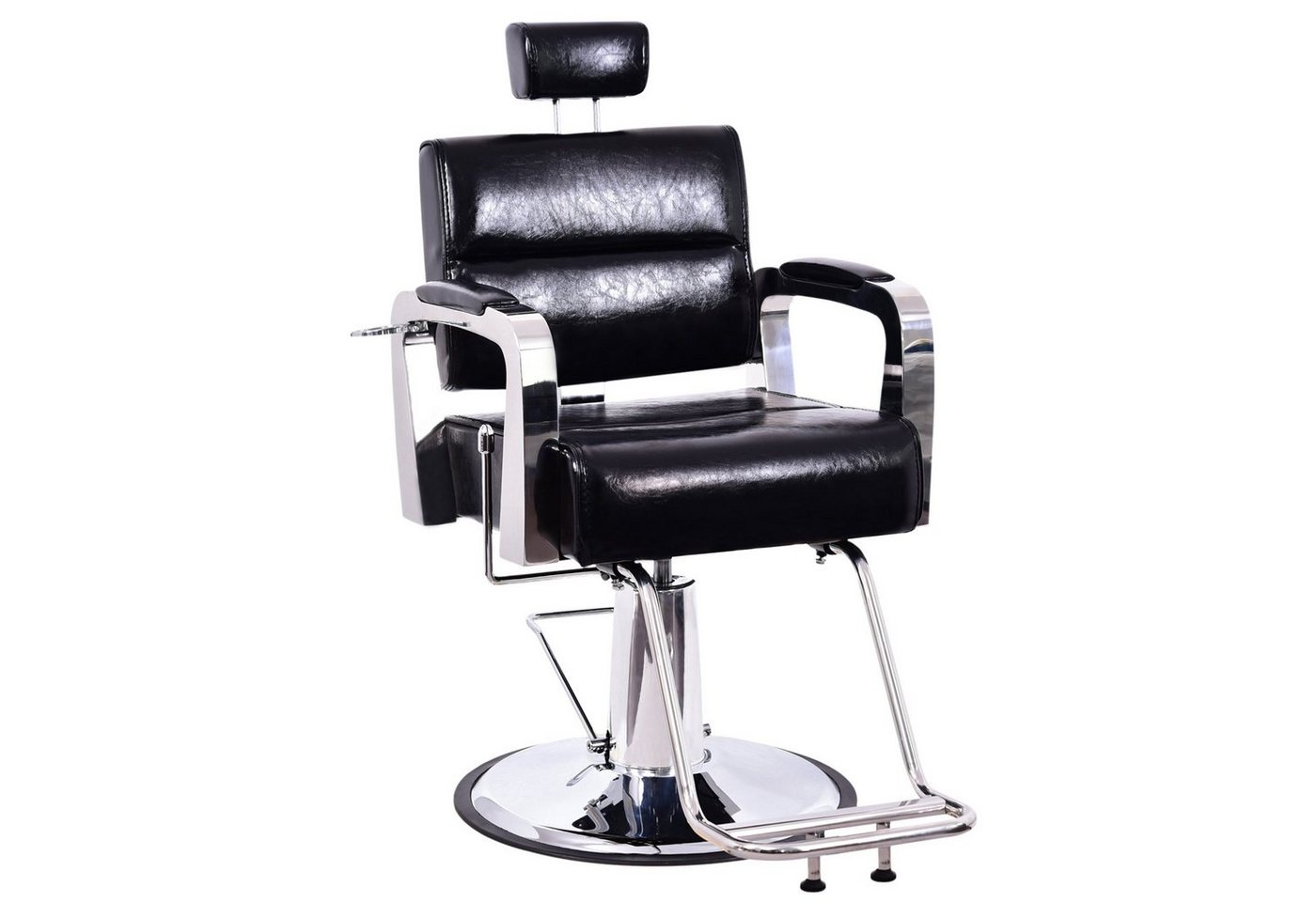 Barberpub Stuhl Barberpub hydraulischer Friseurstuhl Friseursessel 3127BK, 360 ° drehbar mit Sperre, Schwarz, PVC-Kunstleder von Barberpub