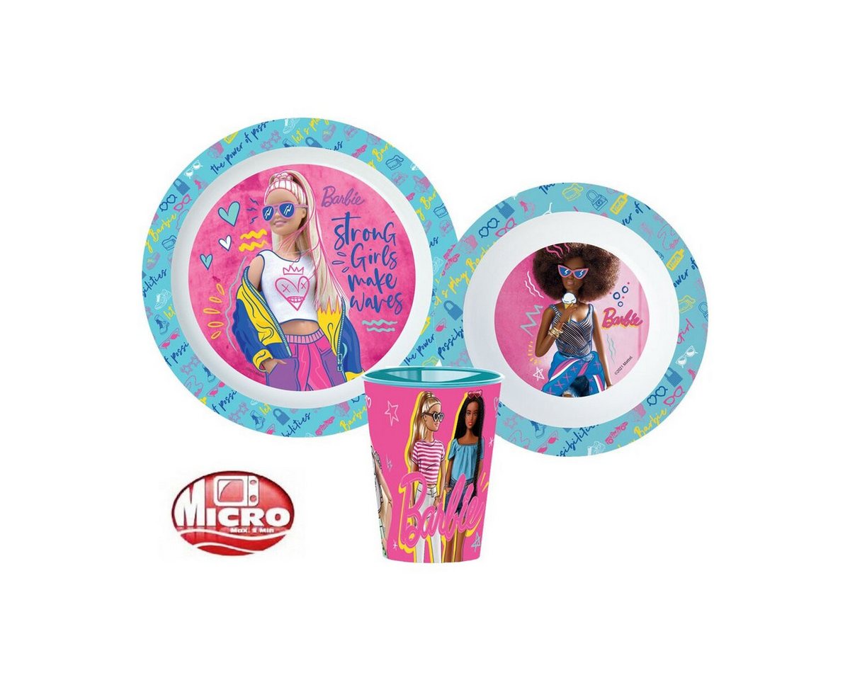 Barbie Kindergeschirr-Set Barbie Essgeschirr Set Kinder Mikrowelle Becher Teller Schale Barbie Kindergeschirr-Set Barbie Essgeschirr Set Kinder Mikrowelle Becher Teller Schale von Barbie