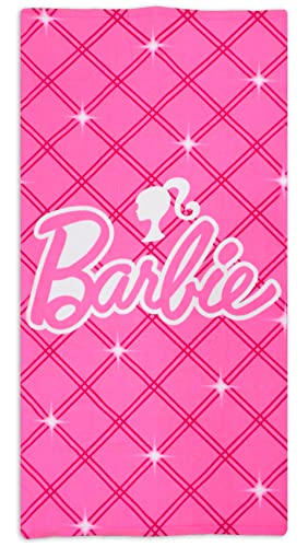 Barbie Strandtuch für Kinder, 70 x 140 cm, 100 % Polyester, Mikrofaser, Rosa von Barbie