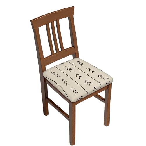 Stuhlsitzbezug 6er Set, White Mudcloth Texture Esszimmerstuhl Sitzschutzbezug Waschbar Esszimmersitzbezüge für Zuhause, Hotel, Bankett von Barbool