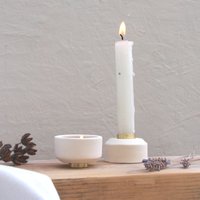 Weiß & Gold Kerzenhalter | Teelichthalter Aus Keramik von Barbura