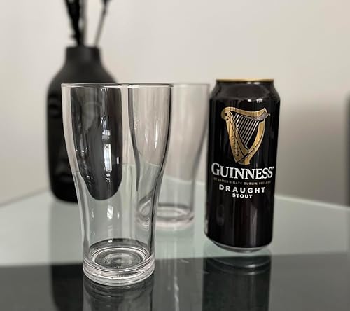 Guinness Bierglas Beer 0,5L | Kunststoff | 2 er Set | Pint | Halbe | Bierglas | Dart | Mehrweg von Barcrafters