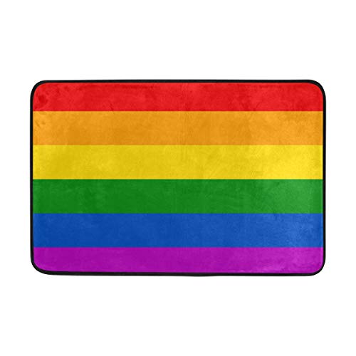 GIGIJY Rainbow Pride Gay Bereich Teppich für Schlafzimmer Wohnzimmer Esszimmer Küche Zuhause Anti-Rutsch Boden Bad Indoor Eingang Tür Teppich 60 x 40 cm von Bardic