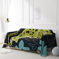 Grüner Leopard Möbelwurf, Limettengrün Und Türkis, Picknickdecke, Gartendecke Im Freien, Einzigartiges Geschenk, Helles Interieur, Gemütliche Decke von BareAccessoriesBoho