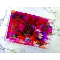 Gepresste Blume & Tinte Resin Makeup Oder Schmuck Organizer Tablett | Süße Schminkmatte, Vanity Organisation, Schubladenablage, Parfümhalter von BareFeetInGrass