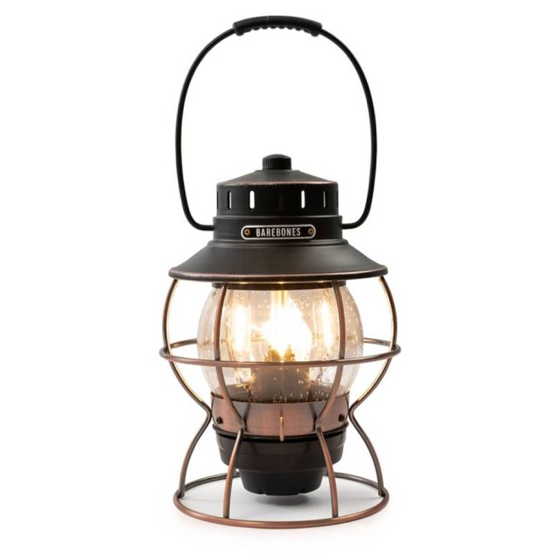 Barebones Camping Laterne Vintage LED Retro Eisenbahnlaterne "Railroad Lantern" aufladbar über USB mit Akku von Barebones