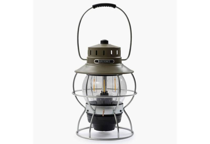 Barebones Laterne Camping Laterne Railroad Retro Lampe Dimmbar, Metall Glas USB Akku LED von Barebones