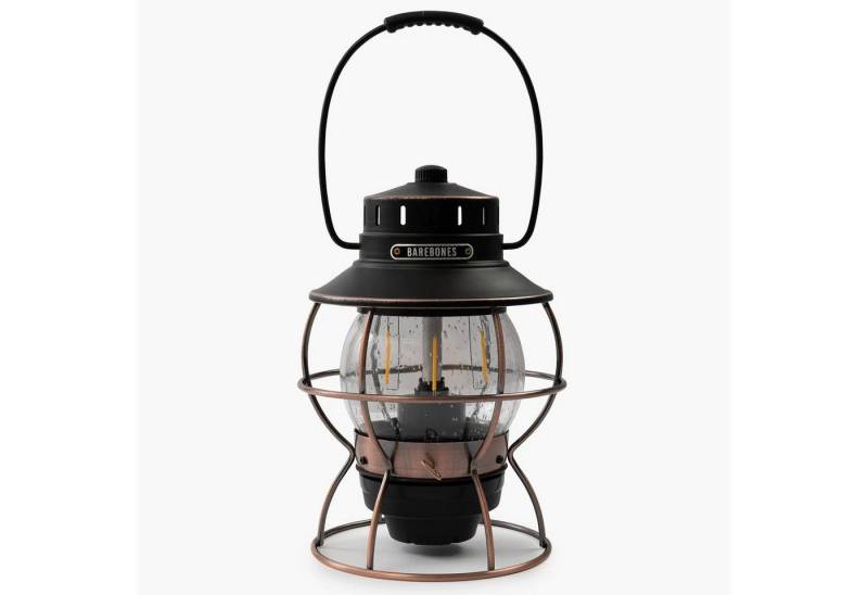 Barebones Laterne Camping Laterne Railroad Retro Lampe Dimmbar, Metall Glas USB Akku LED von Barebones