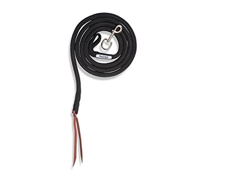 Barefoot Führseil Energy schwarz – 270cm Länge – Bodenarbeit & Pferdetraining – mit und ohne Karabinerhaken nutzbar – Seil mit Lederenden für Halfter & Zaumzeug von Barefoot