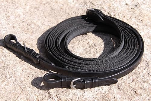 Barefoot Langzügel 8m – Rutschfester Bodenarbeitszügel aus Nylon mit Super-Grip & Lederenden – ideal für Langzügelarbeit & Bodenarbeit bei Pferden von Barefoot