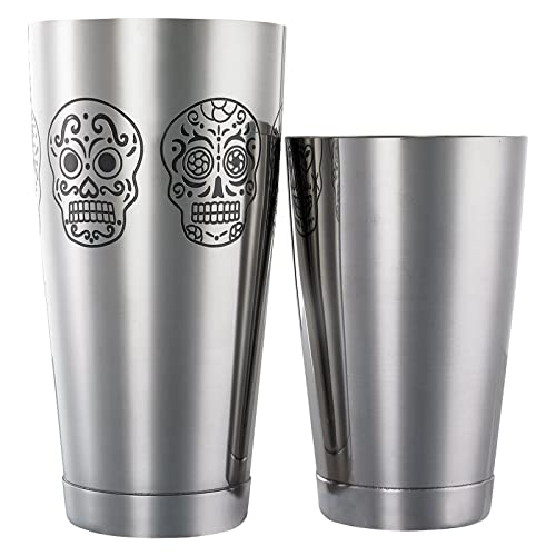 Barfly M37009SKU Cocktail-Shaker-Set (510 ml und 800 ml), Edelstahl, Totenkopf, M37009SKU von Barfly