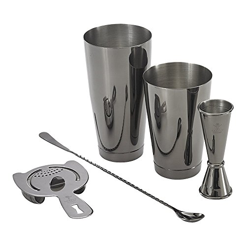 Barfly M37101BK Basics Cocktail-Set, 18-8 Stahl, Gun Metal Schwarz von Barfly