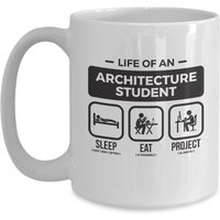 Architektur Studenten Geschenke | Tasse "Motiv "Student |." College-Student Geschenk Abschluss Präsent|Eat Sleep von BargainsCat