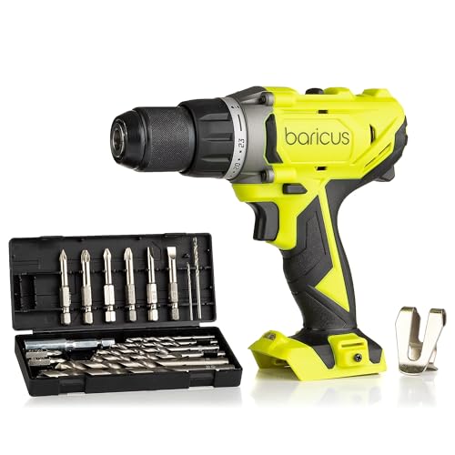 Baricus Akku-Bohrschrauber 18V B-Ware – in praktischer Nylontasche – inkl. 17-tlg. Bohrer- & Bit-Set – Zwei-Gang-Getriebe, 23+1 Drehmomenteinstellungen, 45Nm Drehmoment - B-Ware Baricus Akku-Bohrschrauber 18V B-Ware – in praktischer Nylontasche – inkl. 17-tlg. Bohrer- & Bit-Set – Zwei-Gang-Getriebe, 23+1 Drehmomenteinstellungen, 45Nm Drehmoment - B-Ware von Baricus