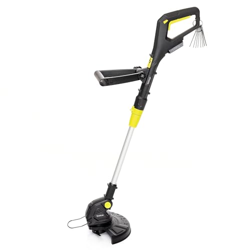 Baricus Akku - Rasentrimmer 18V | drehbarer Trimmerkopf | teleskopierbar | Verstellbarer Handgriff | mit Nylonfäden und Kunststoffeinsätzen - B-Ware (Inklusive: Akku & Ladegerät) von Baricus